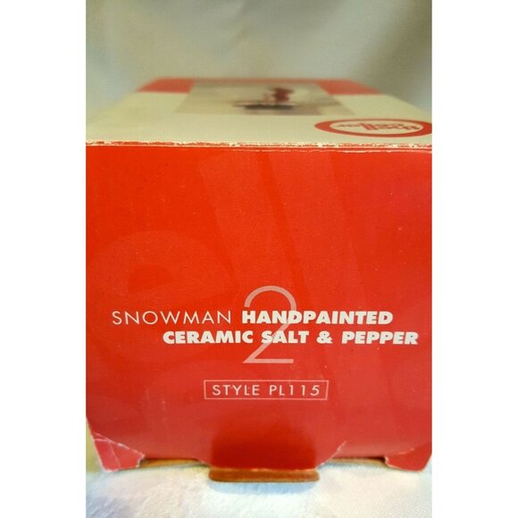 The Cellar Macy's Christmas Snowman Salt & Pepper Shakers Handpainted Style PL11 - Picture 8 of 9